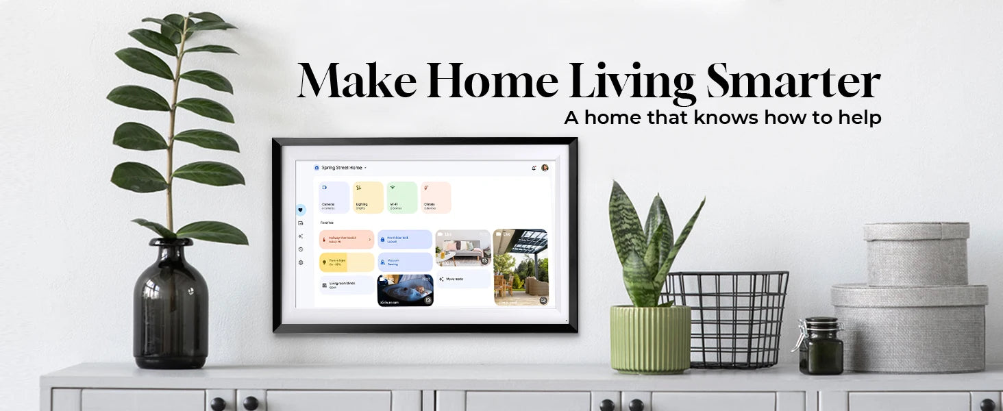 15.6 Inch Changing Smart Display Canvas touchscreen Google Calendar&HomeHub&Assistant Smart TV Gift for Family Music Frame