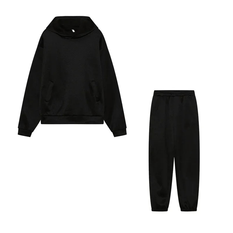 Plus Size Fashionable Long Sleeve Sweatshirt And Pants Set Autumn Winter Women's Casual Wear Two Piece Suit Comfortable plus ...