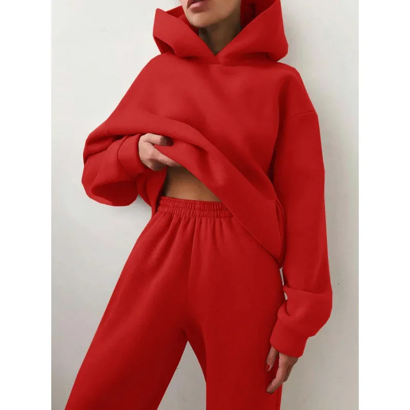 Plus Size Fashionable Long Sleeve Sweatshirt And Pants Set Autumn Winter Women's Casual Wear Two Piece Suit Comfortable plus ...
