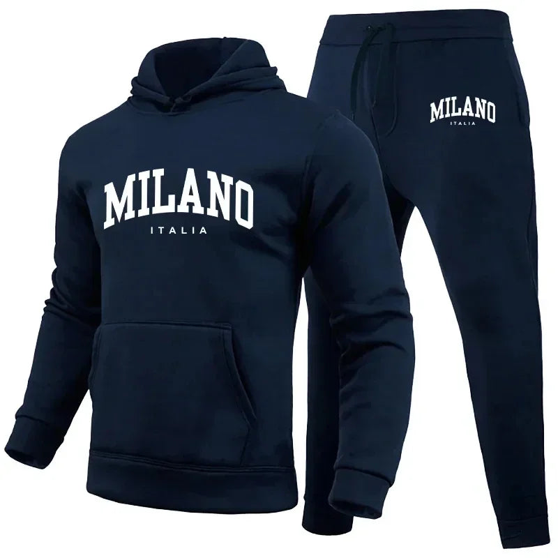 Two-piece Sets of Men's Autumn Hoodies, Sweatshirts, Sweatpants and Jogging Pants, Casual Streetwear, Men's Sportswear Sets