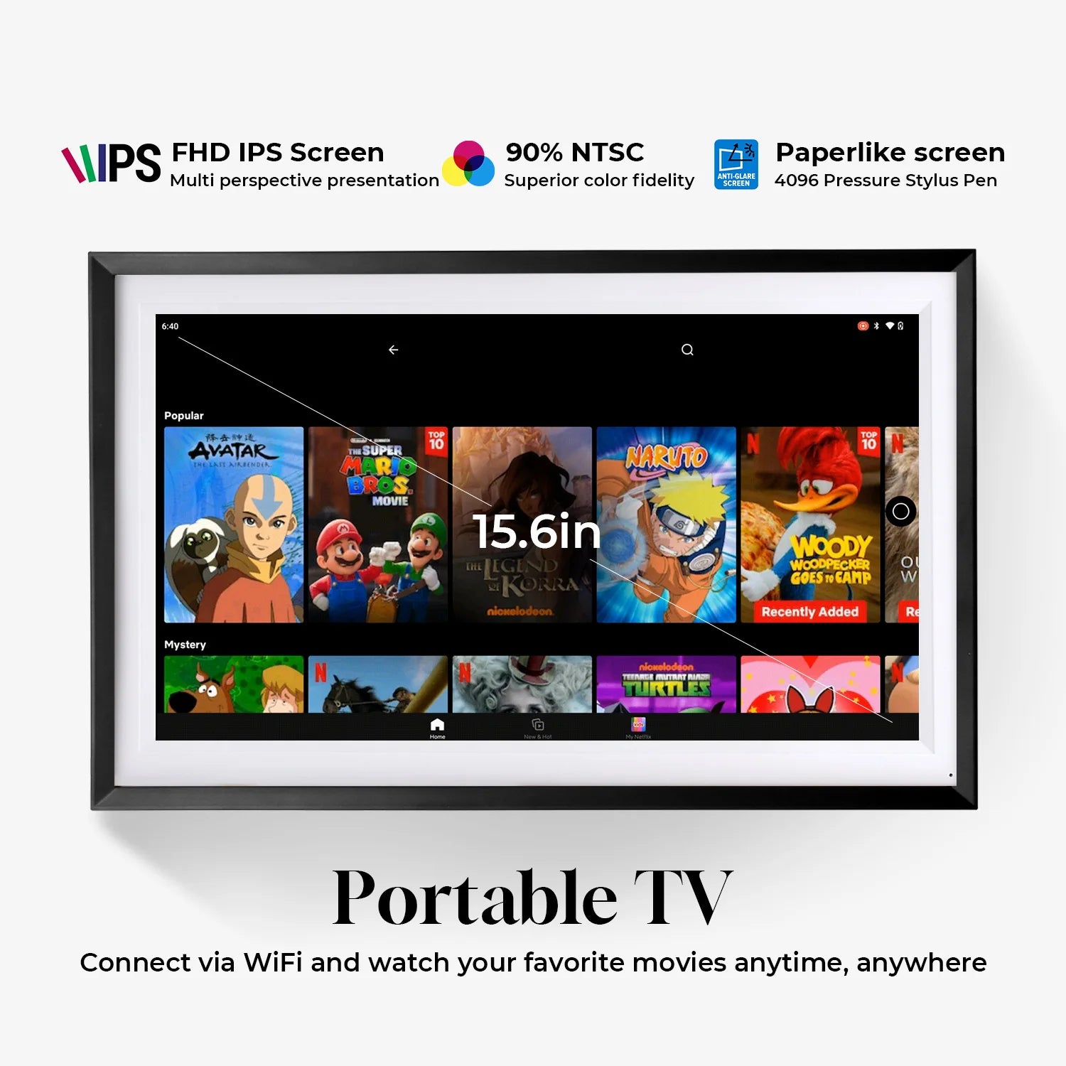 15.6 Inch Changing Smart Display Canvas touchscreen Google Calendar&HomeHub&Assistant Smart TV Gift for Family Music Frame