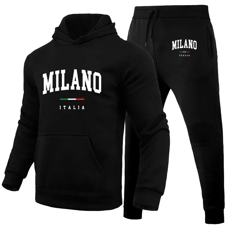 Two-piece Sets of Men's Autumn Hoodies, Sweatshirts, Sweatpants and Jogging Pants, Casual Streetwear, Men's Sportswear Sets