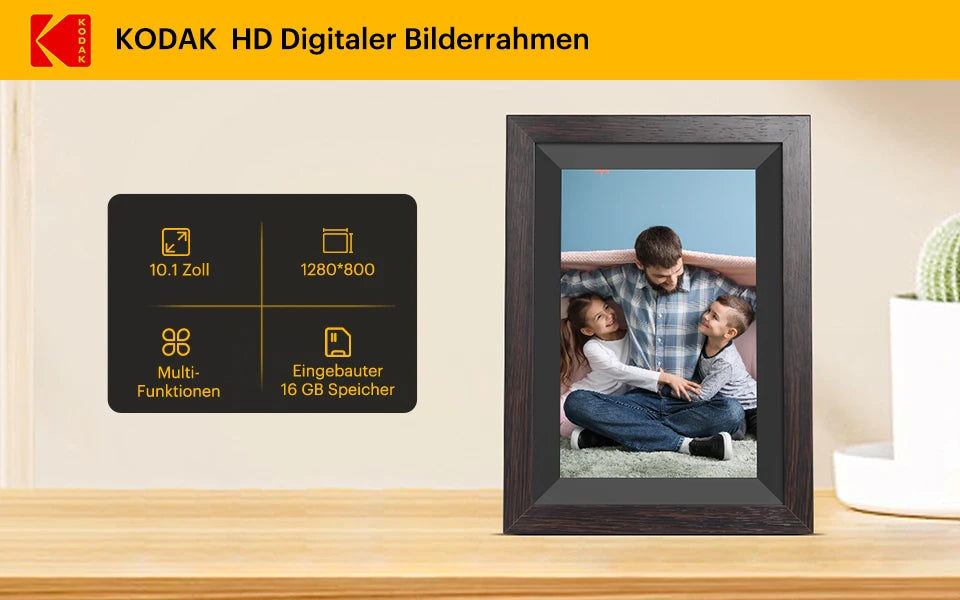 【1 Year Warranty】 Kodak 10 Inch Digital Picture Frame, 800*1280 HD Touch Screen with 32G Memory,Full Function Electronic Album