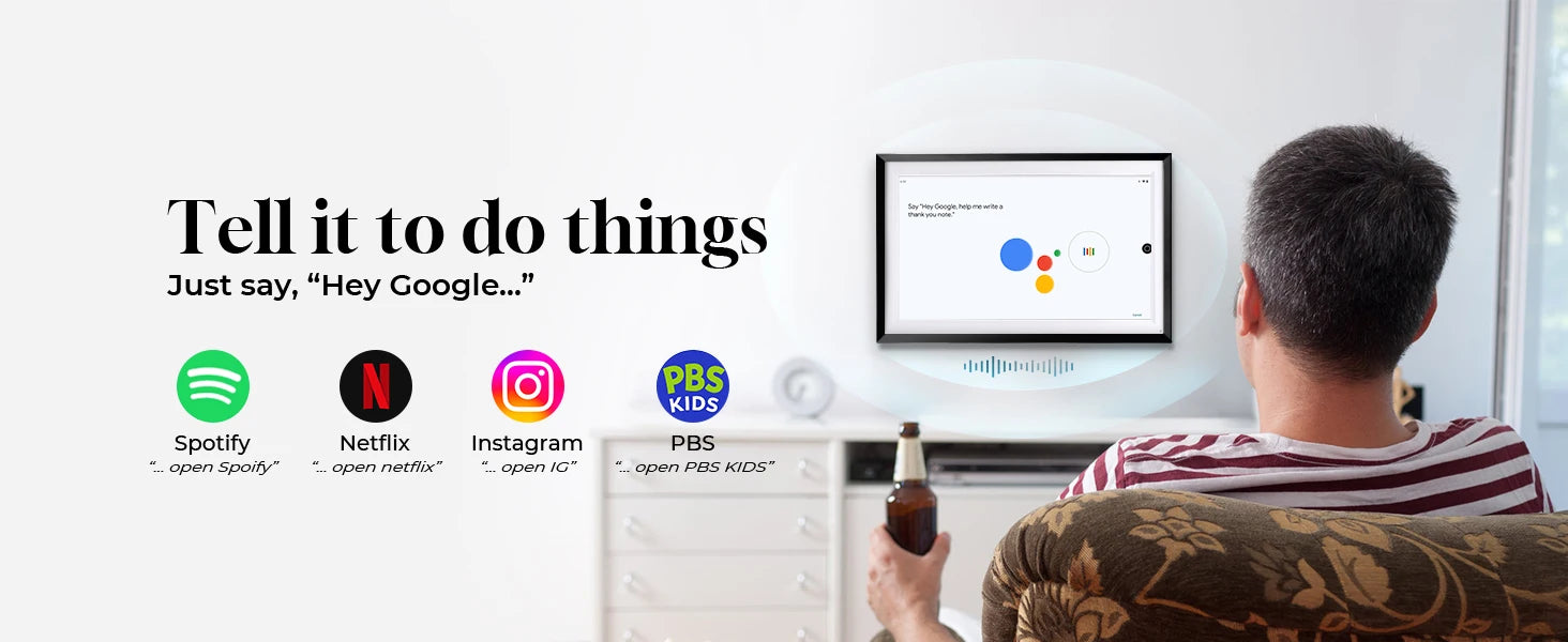 15.6 Inch Changing Smart Display Canvas touchscreen Google Calendar&HomeHub&Assistant Smart TV Gift for Family Music Frame