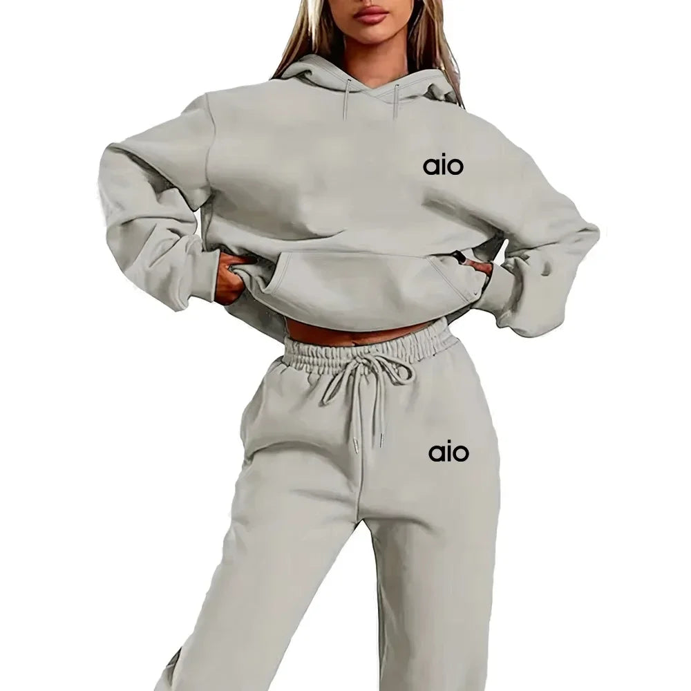 2025 Autumn Winter Women's Sets 2pcs Hoodies Pants Suit Sports Outfits  Letter Print Aesthetic Clothes Ladies Tracksuit