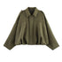 Women's Bomber Jackets Coats Fashion Turn-down Collar Long Sleeve Loose Coats Vintage Female Outerwear Chic Tops
