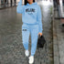 2025 Women's Printed Hoodie Set, Letter Pattern Hoodie and Sports Pants, Autumn Winter Two-piece Sportswear, Street Suit Set