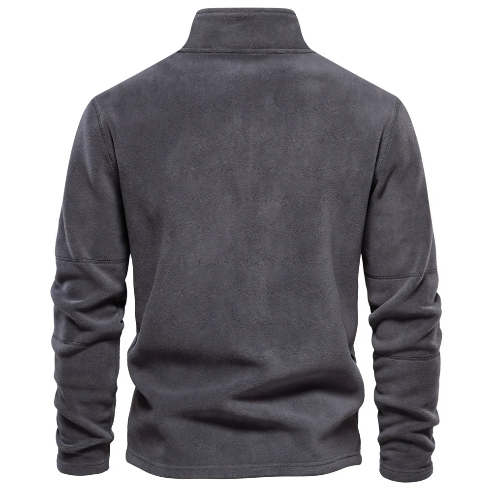 AIOPESON Brand Quality Thicken Warm Fleece Jacket for Men Zipper Neck Pullover Sweatshirt