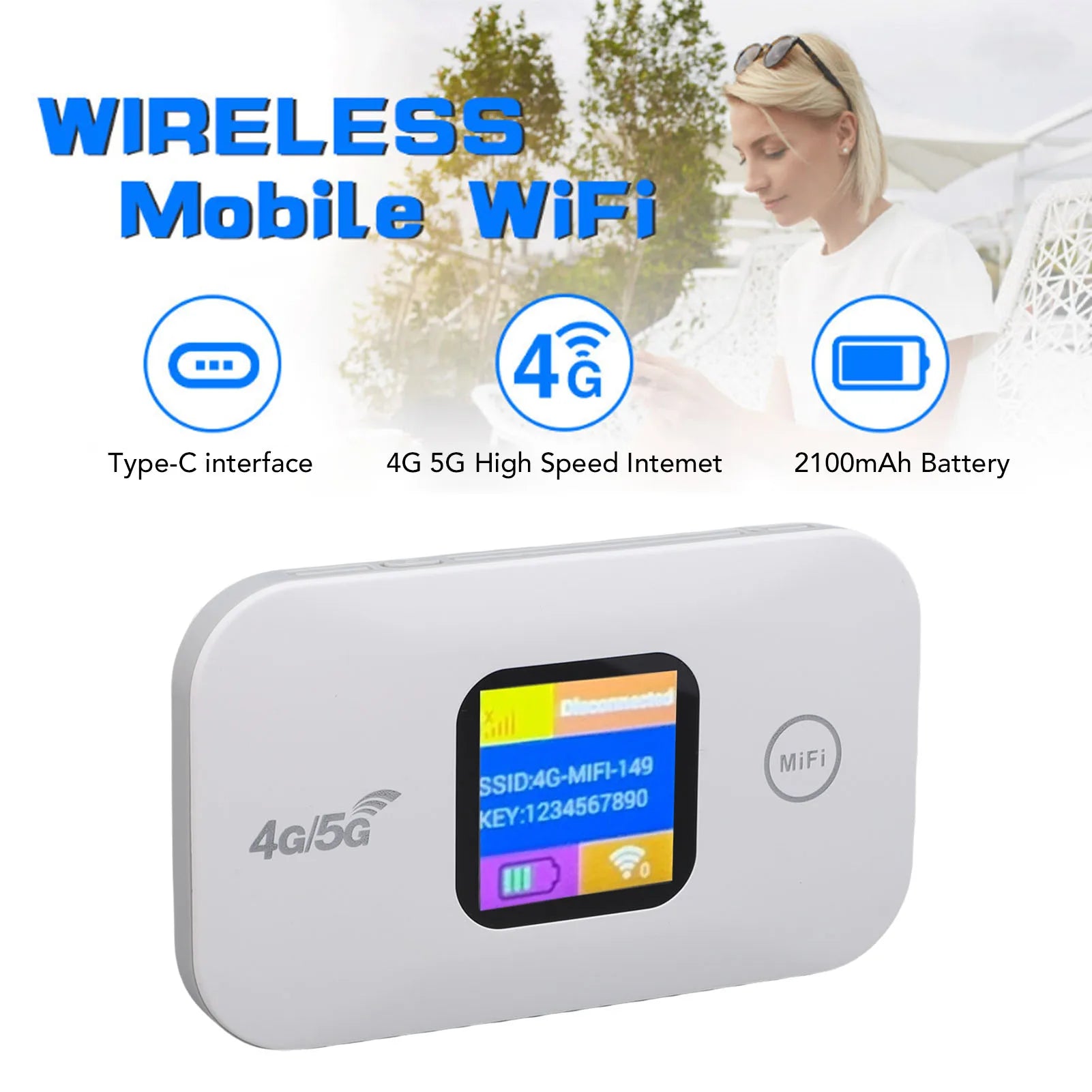 Oiilu Wireless Travel 4G LTE Mobile Hotspot 300Mbps
