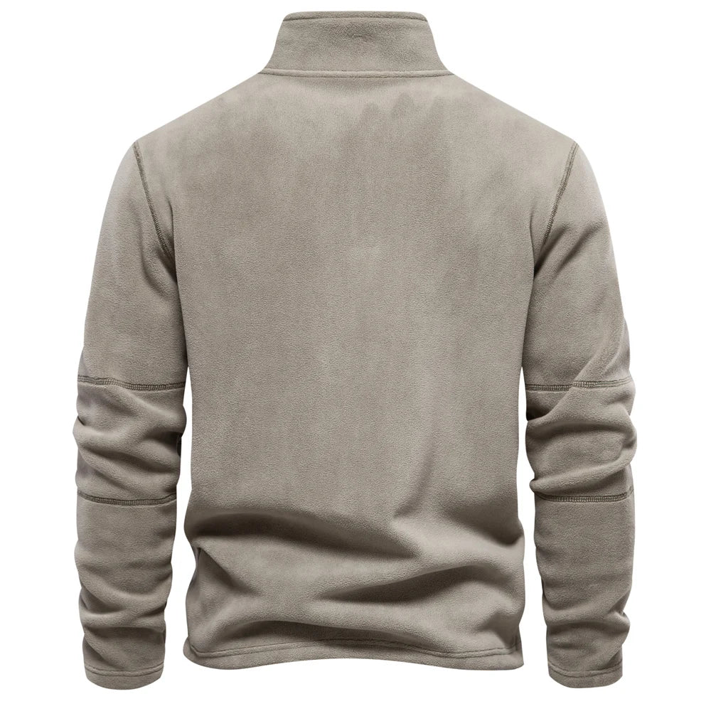 AIOPESON Brand Quality Thicken Warm Fleece Jacket for Men Zipper Neck Pullover Sweatshirt