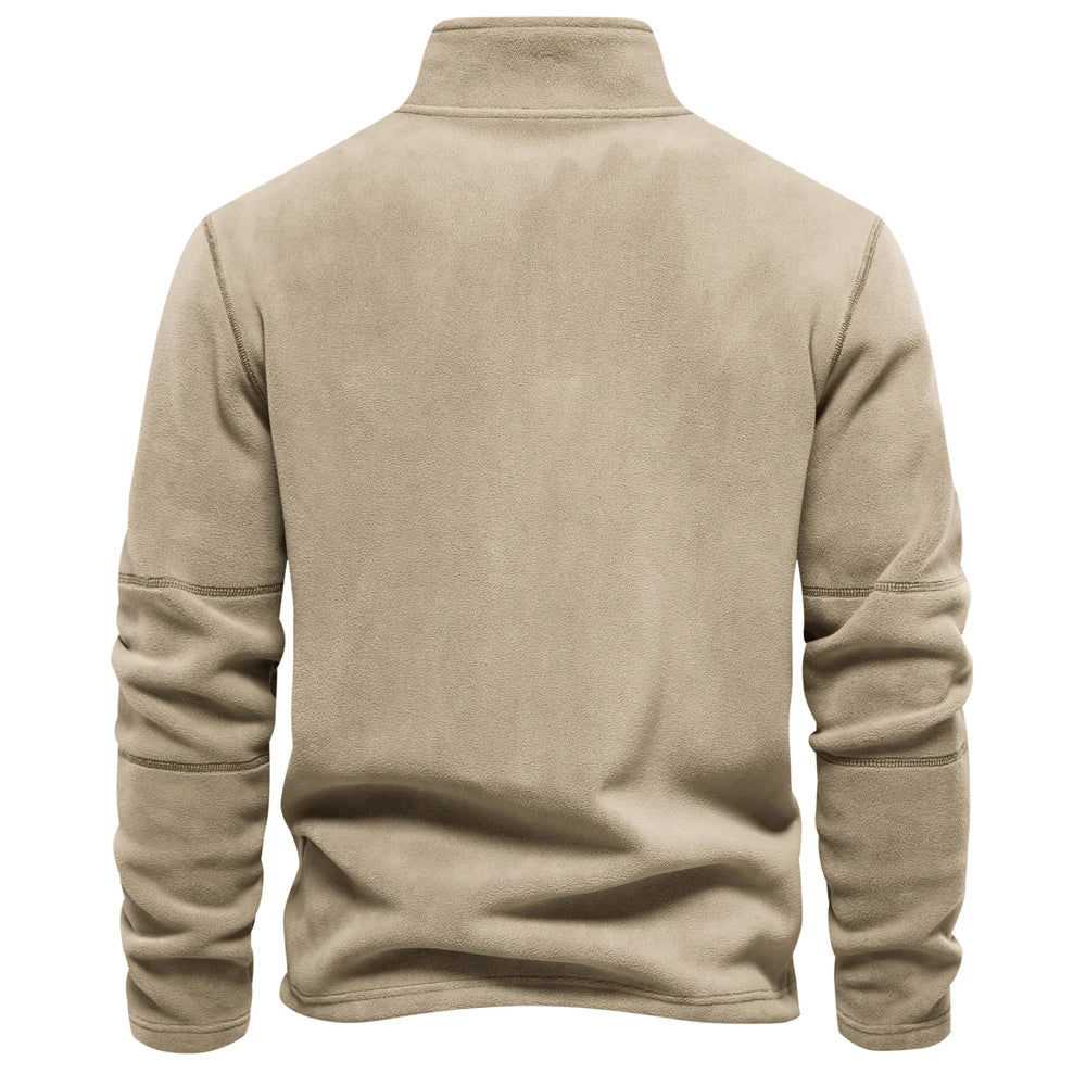 AIOPESON Brand Quality Thicken Warm Fleece Jacket for Men Zipper Neck Pullover Sweatshirt