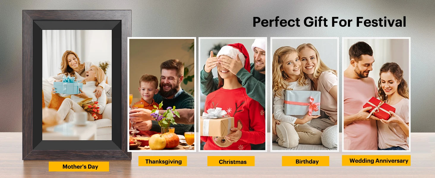 【1 Year Warranty】 Kodak 10 Inch Digital Picture Frame, 800*1280 HD Touch Screen with 32G Memory,Full Function Electronic Album