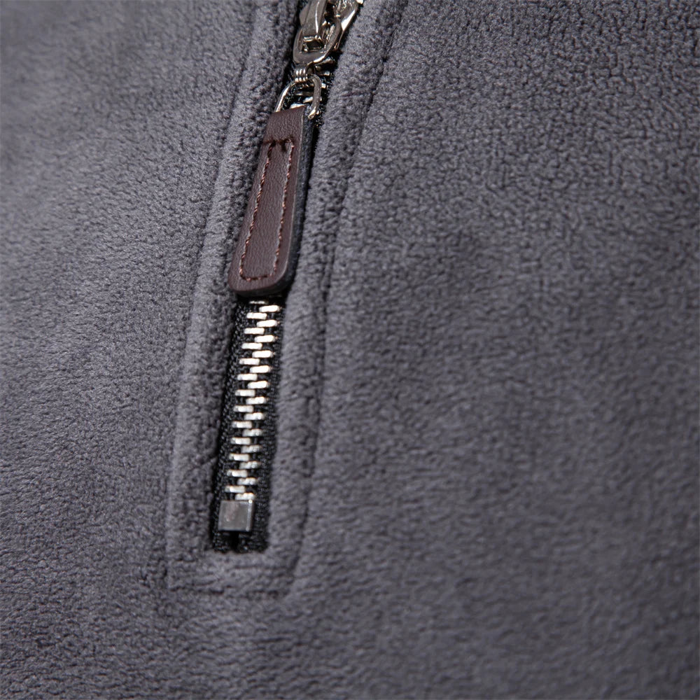 AIOPESON Brand Quality Thicken Warm Fleece Jacket for Men Zipper Neck Pullover Sweatshirt