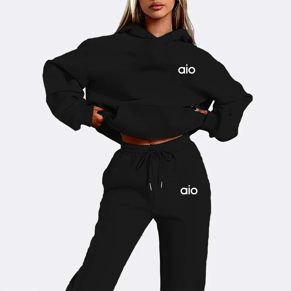 2025 Autumn Winter Women's Sets 2pcs Hoodies Pants Suit Sports Outfits  Letter Print Aesthetic Clothes Ladies Tracksuit