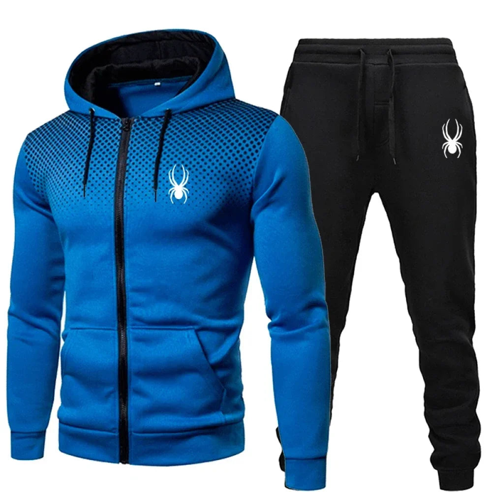 2025 popular two-piece men's sportswear jogging suit sportswear hooded sweatshirt zipper sweatshirt autumn and winter clothing