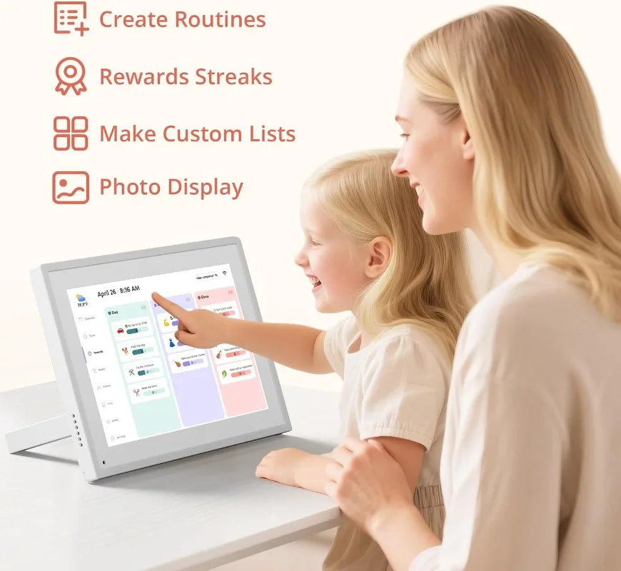 Digital Calendar Touch Screen 10 Inch, Electronic Calendar Chore Chart for Family Monthly/Weekly/Daily Planner, Smart Calendar f