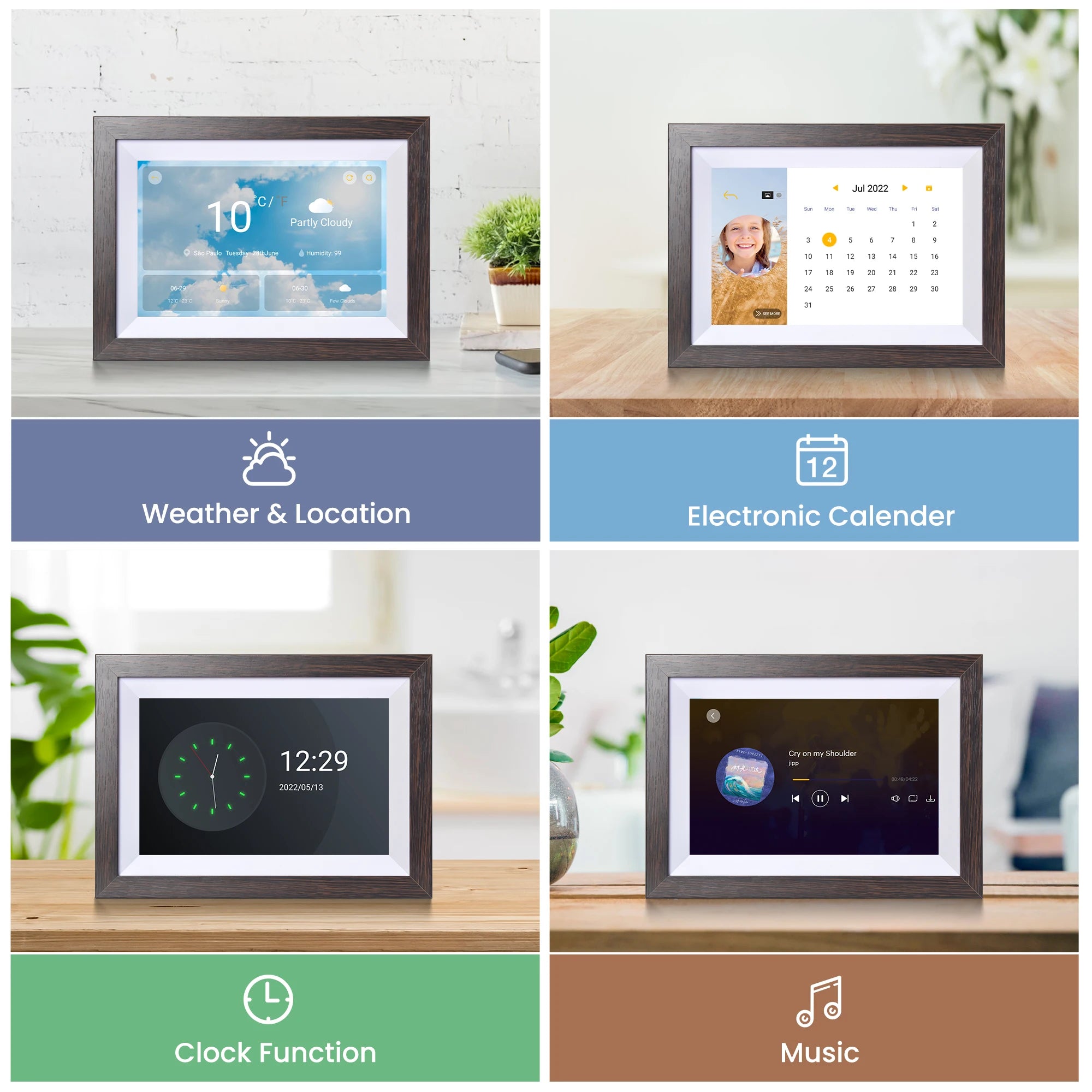 【1 Year Warranty】 Kodak 10 Inch Digital Picture Frame, 800*1280 HD Touch Screen with 32G Memory,Full Function Electronic Album