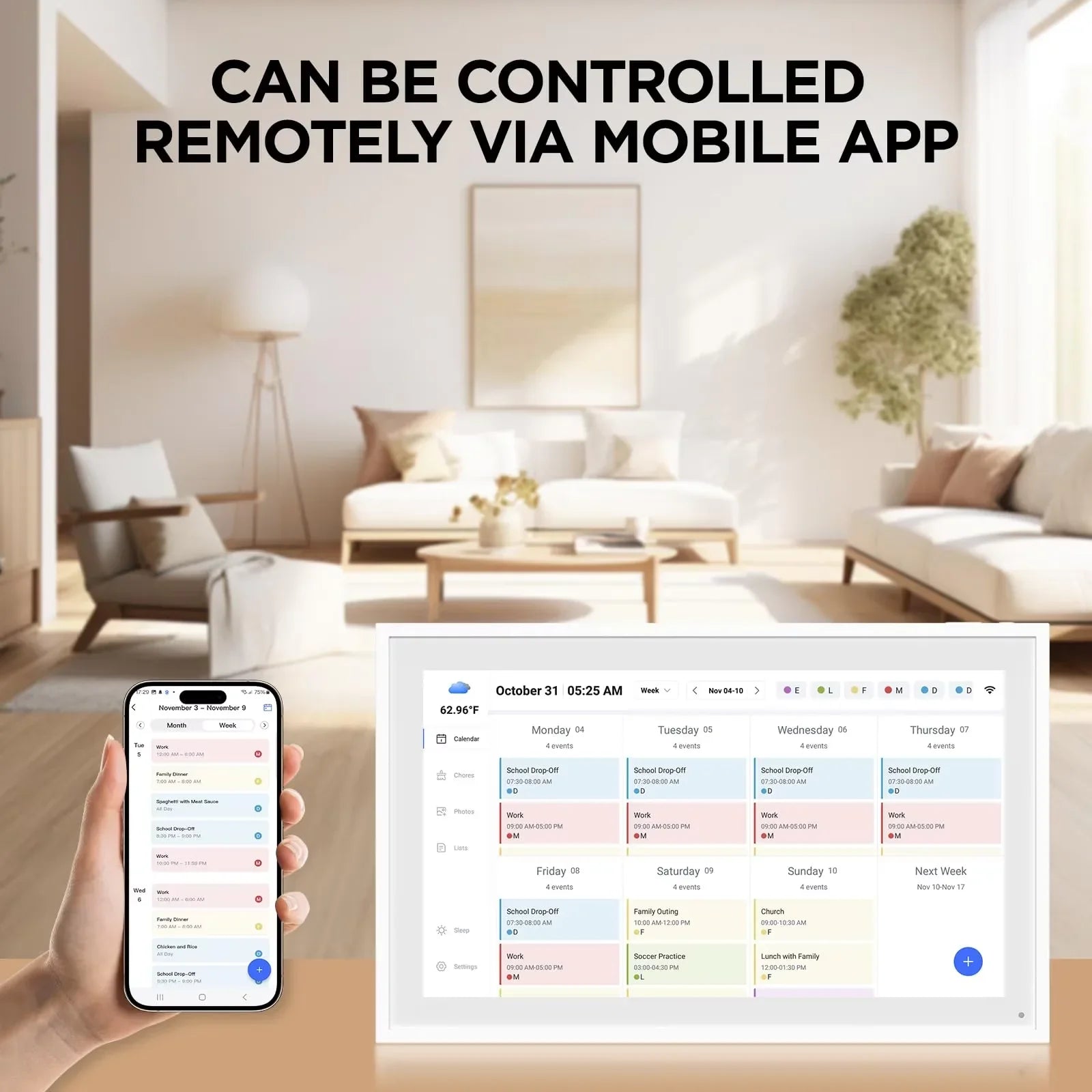 Hindetel digital Family Shared Calendar The Digital Wall Calendar Touch Screen Seamlessly Syncs And Editschedules