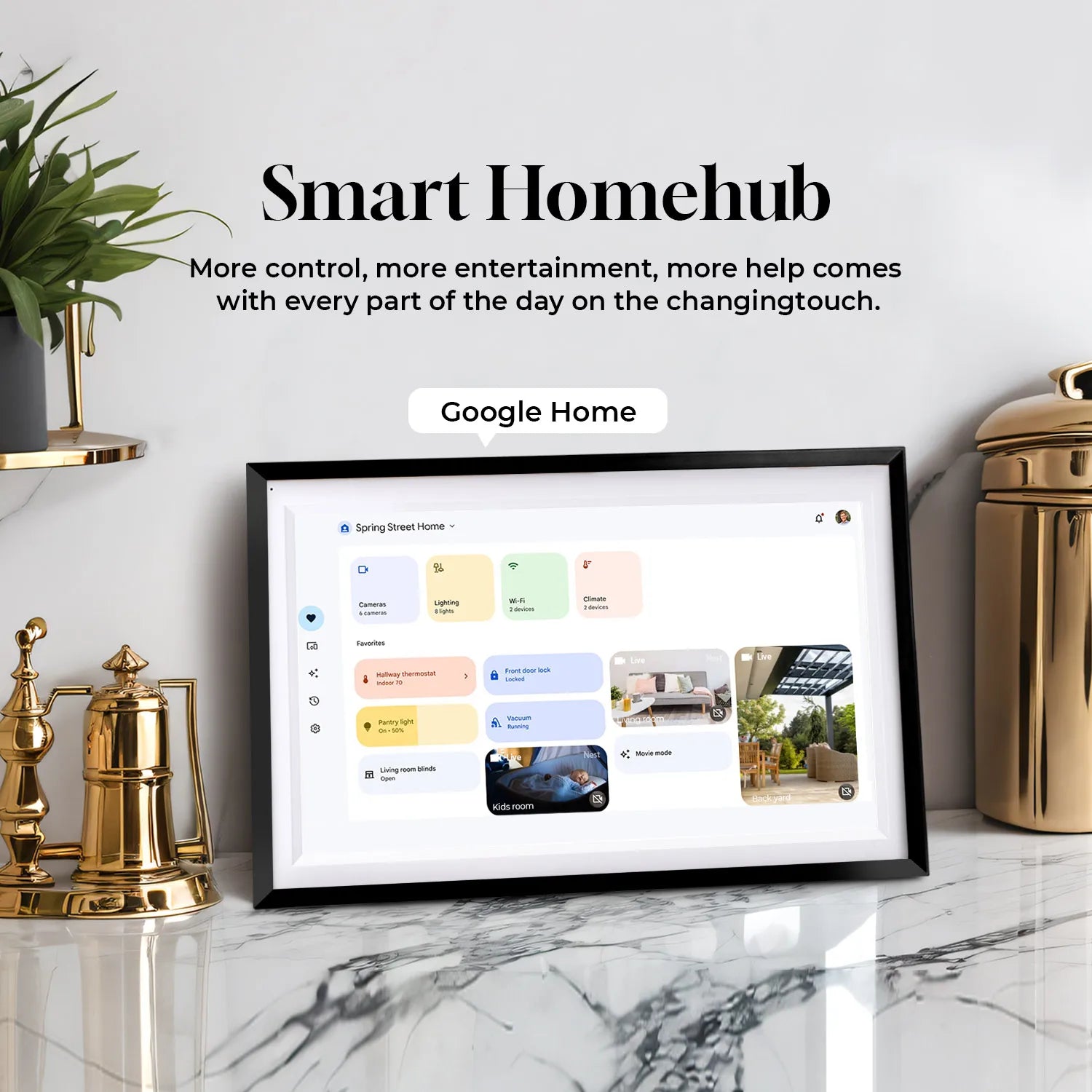 15.6 Inch Changing Smart Display Canvas touchscreen Google Calendar&HomeHub&Assistant Smart TV Gift for Family Music Frame