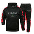 Autumn and Winter 2025 new Men's pullover hoodie and pants 2-piece set, outdoor hiking windproof and warm men's sportswear set