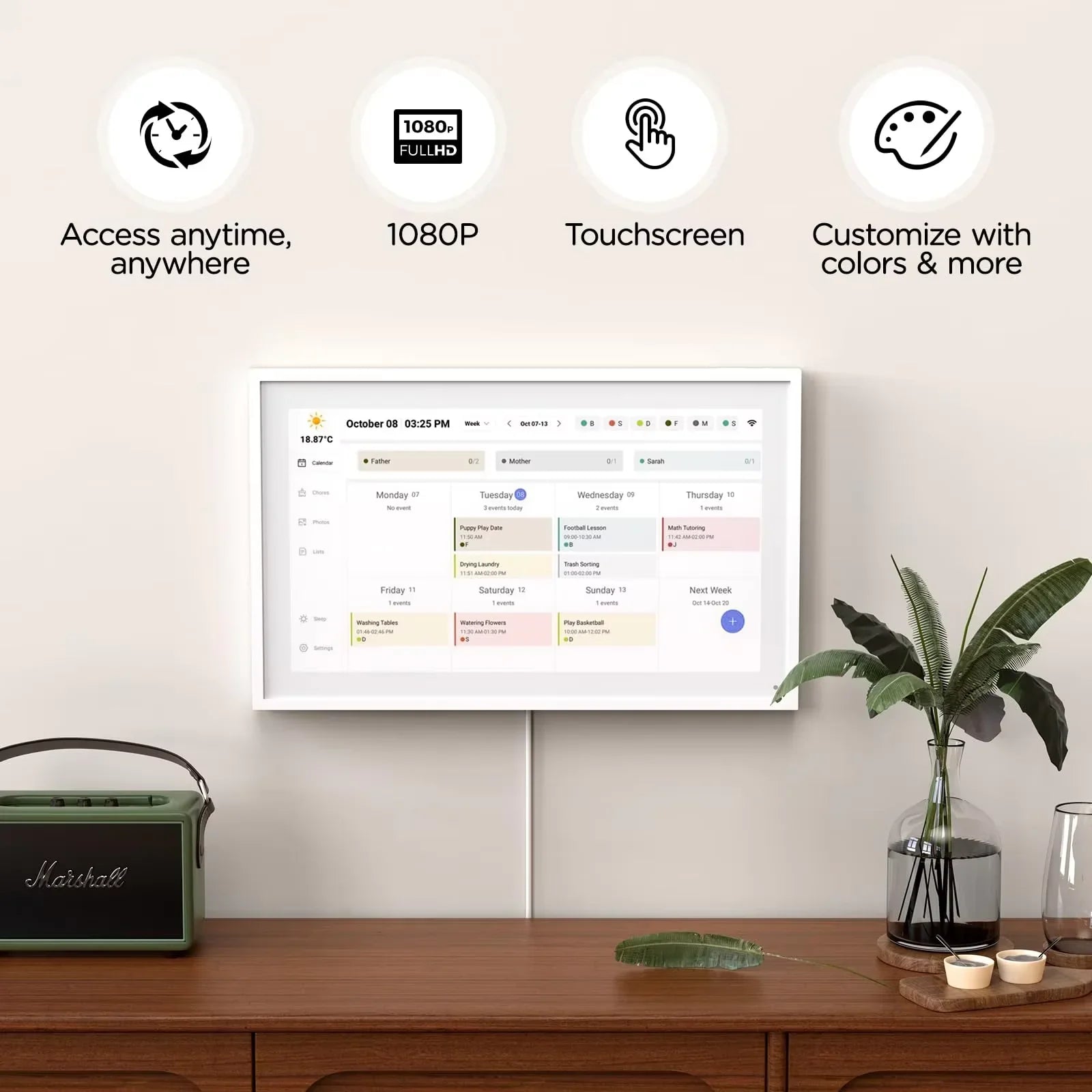 Hindetel digital Family Shared Calendar The Digital Wall Calendar Touch Screen Seamlessly Syncs And Editschedules