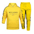 Autumn and Winter 2025 new Men's pullover hoodie and pants 2-piece set, outdoor hiking windproof and warm men's sportswear set