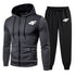 Men's Zip-up Hoodie Black Sweat Pants Fall & Winter