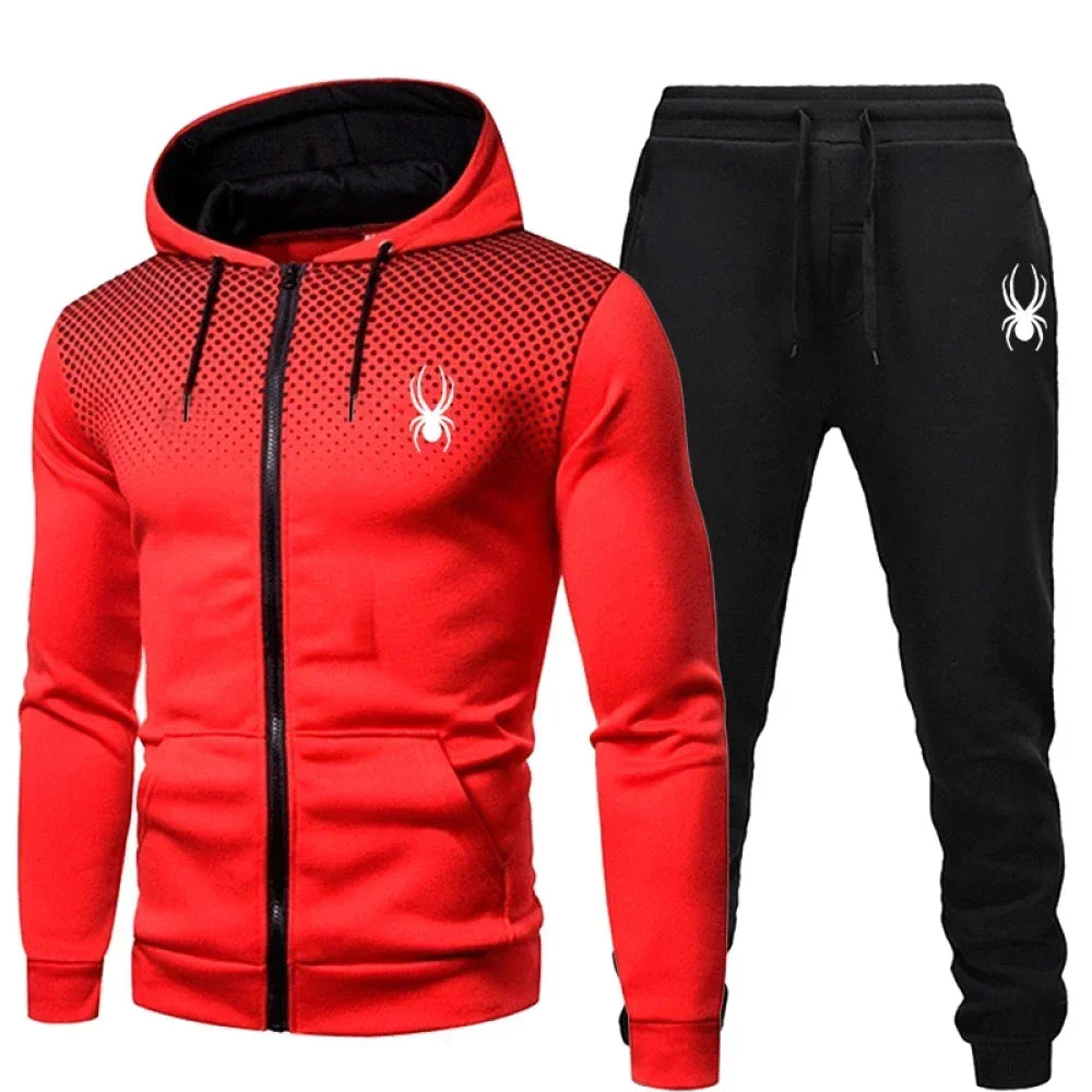 2025 popular two-piece men's sportswear jogging suit sportswear hooded sweatshirt zipper sweatshirt autumn and winter clothing
