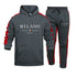 Autumn and Winter 2025 new Men's pullover hoodie and pants 2-piece set, outdoor hiking windproof and warm men's sportswear set