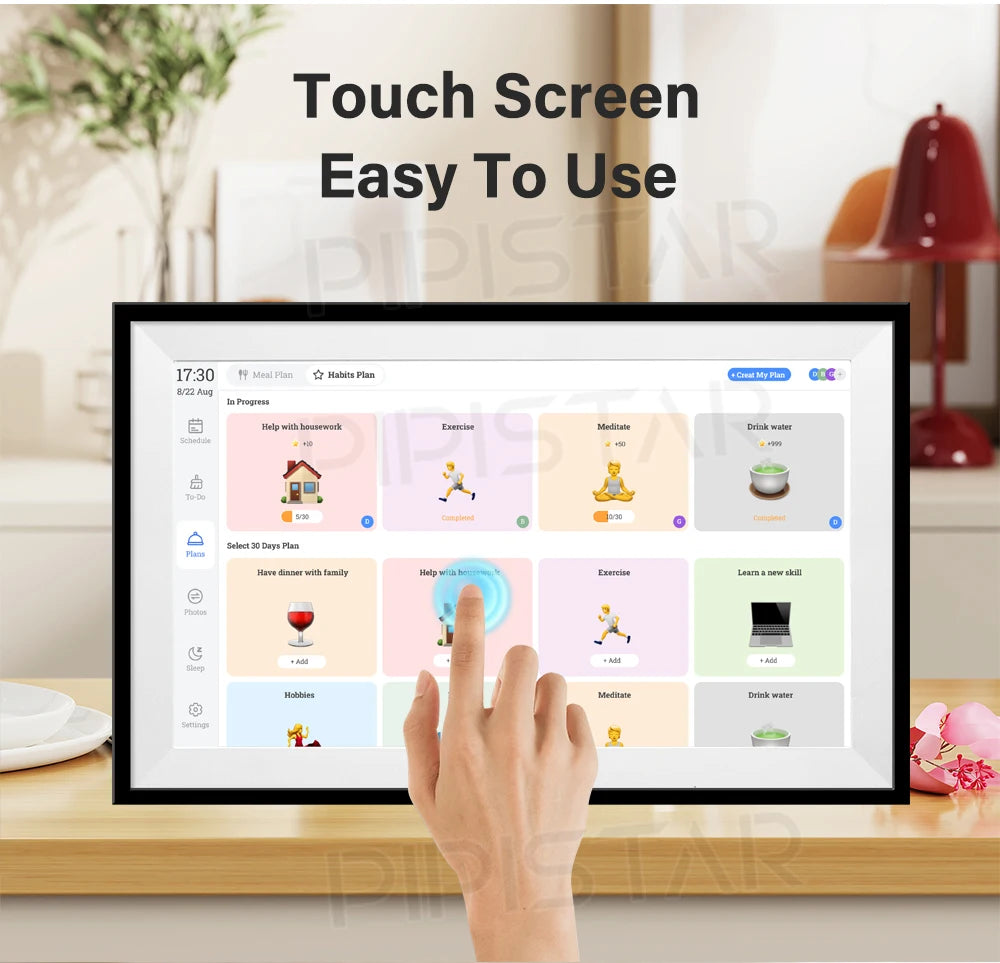15.6-inch Home Smart Digital Calendar Touchscreen Interactive Display Home Schedule WiFi Sync and Digital Photo Frame