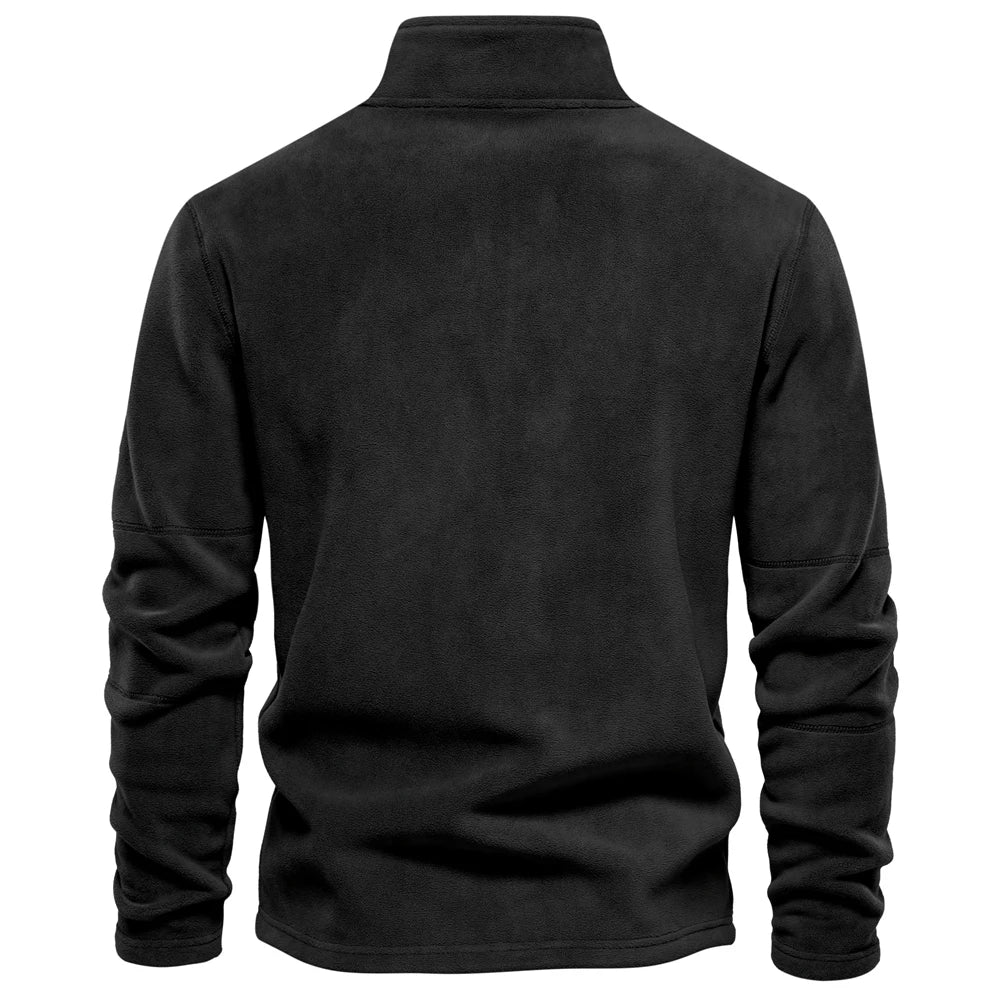 AIOPESON Brand Quality Thicken Warm Fleece Jacket for Men Zipper Neck Pullover Sweatshirt