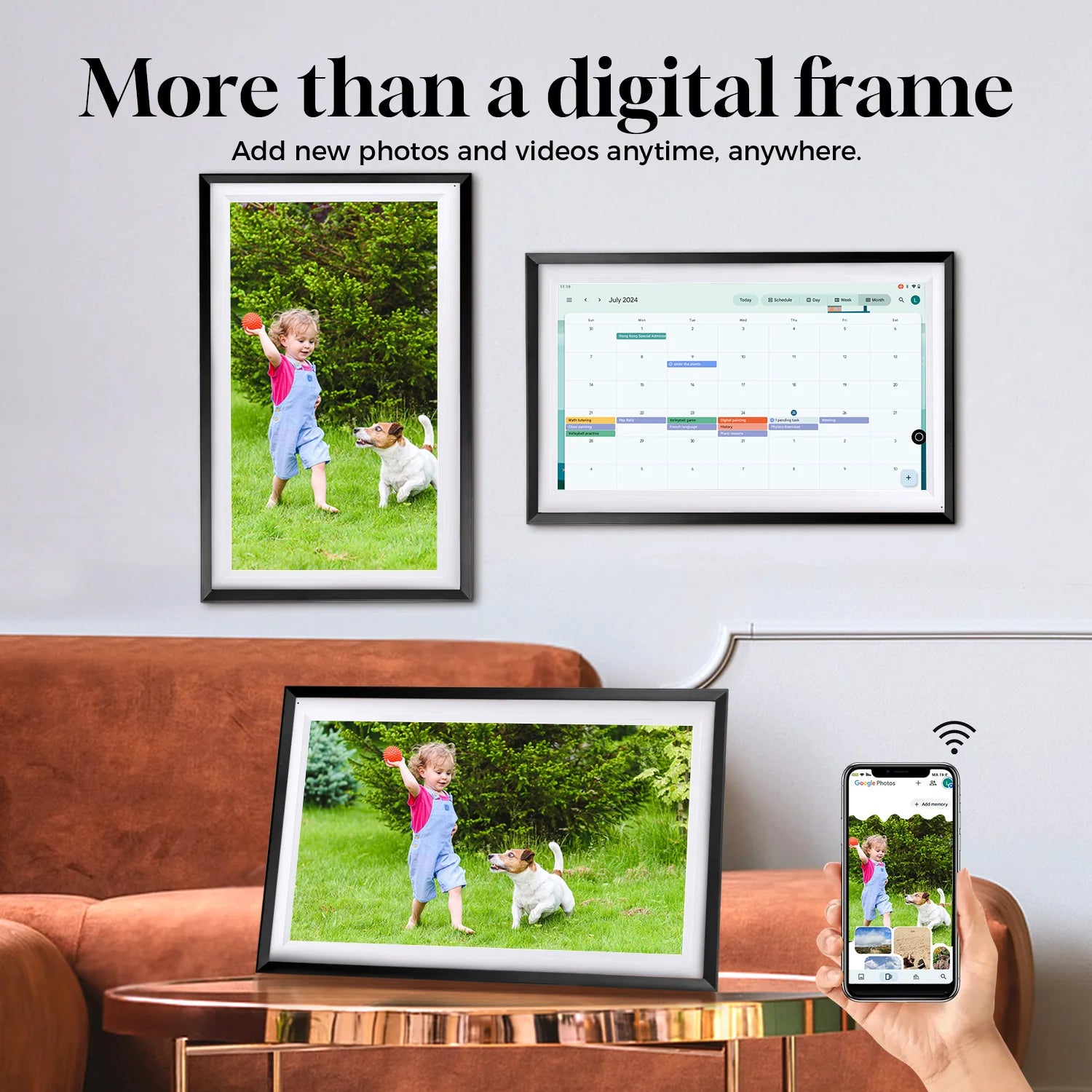 15.6 Inch Changing Smart Display Canvas touchscreen Google Calendar&HomeHub&Assistant Smart TV Gift for Family Music Frame