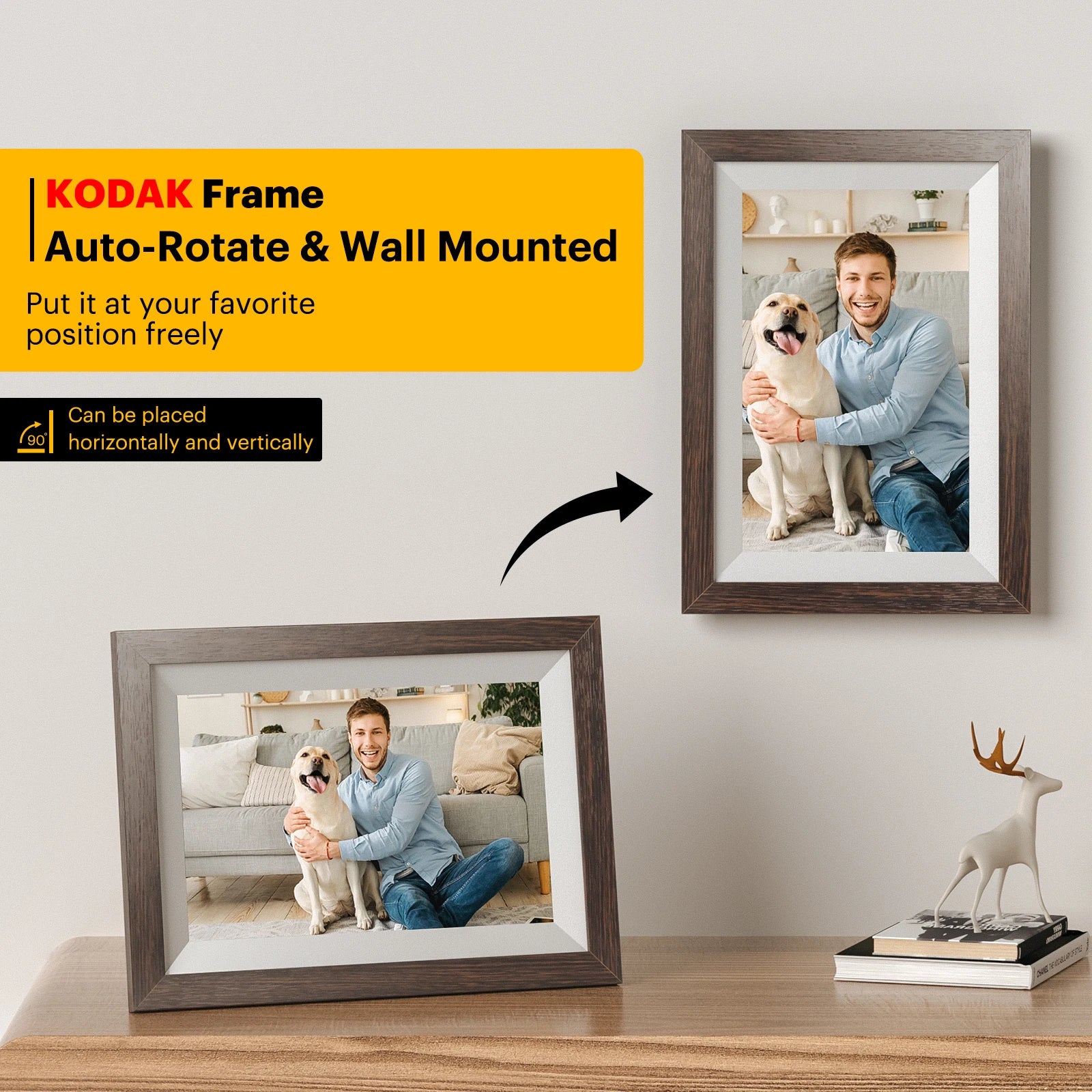 【1 Year Warranty】 Kodak 10 Inch Digital Picture Frame, 800*1280 HD Touch Screen with 32G Memory,Full Function Electronic Album
