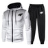 Men's Zip-up Hoodie Black Sweat Pants Fall & Winter
