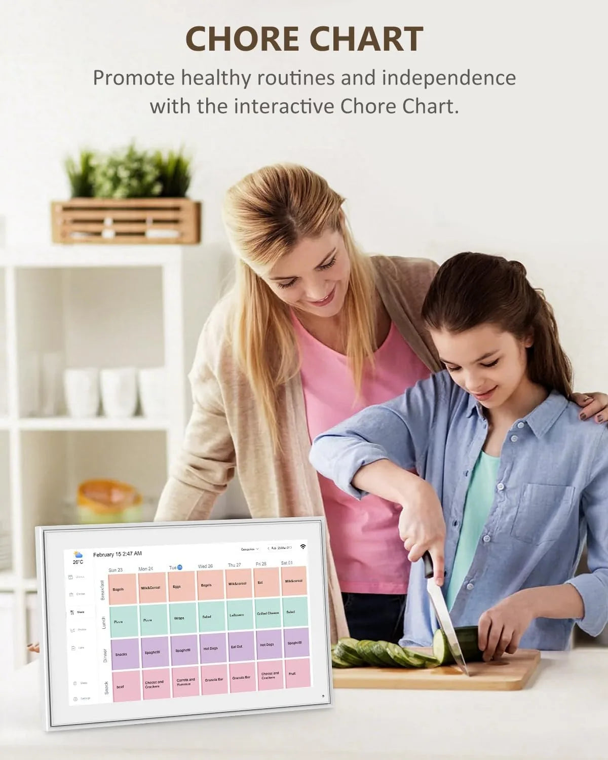 10inch Digital Calendar Chore Chart 1080P Full HD Interactive Touchscreen, Smart Family Planner, Hearth Display Digital Calenda