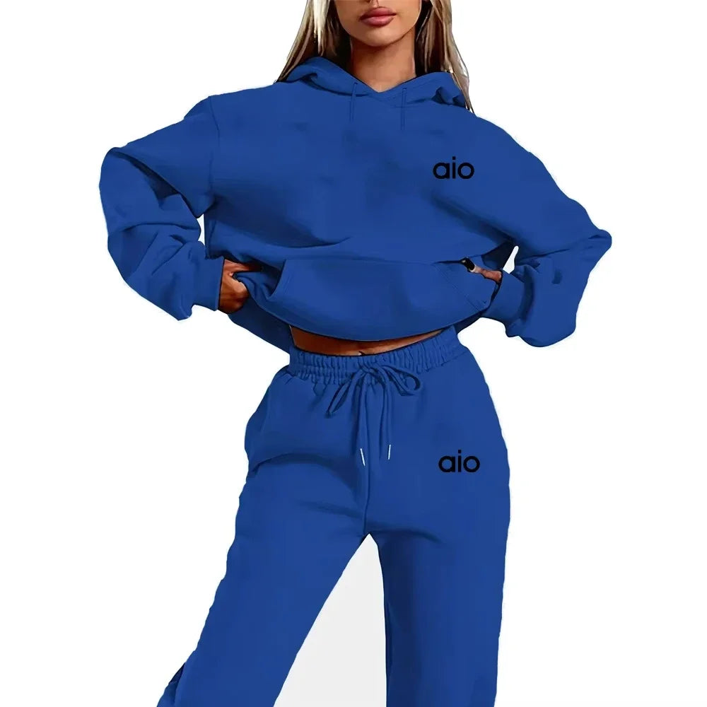 2025 Autumn Winter Women's Sets 2pcs Hoodies Pants Suit Sports Outfits  Letter Print Aesthetic Clothes Ladies Tracksuit