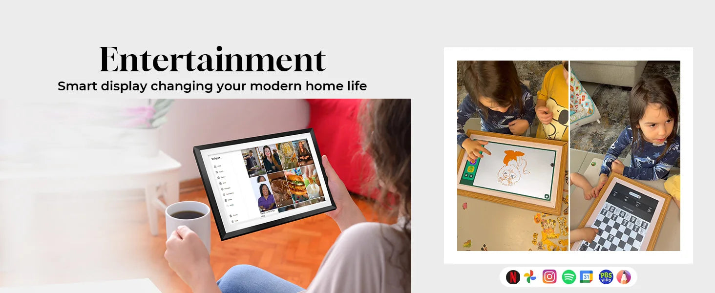 15.6 Inch Changing Smart Display Canvas touchscreen Google Calendar&HomeHub&Assistant Smart TV Gift for Family Music Frame