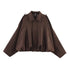 Women's Bomber Jackets Coats Fashion Turn-down Collar Long Sleeve Loose Coats Vintage Female Outerwear Chic Tops