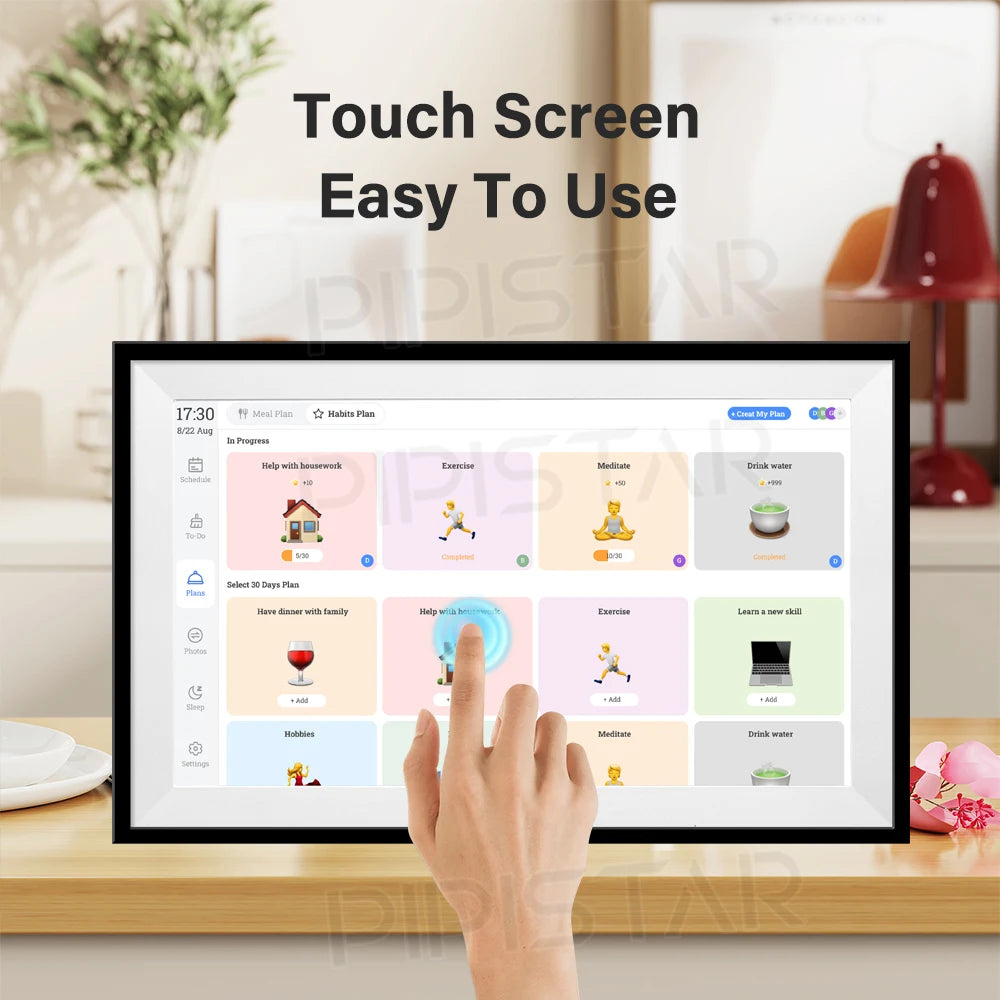 15.6-inch Home Smart Digital Calendar Touchscreen Interactive Display Home Schedule WiFi Sync and Digital Photo Frame