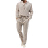 Solid Color Casual T-shirt Long Sleeve Shirt & Trousers Suit