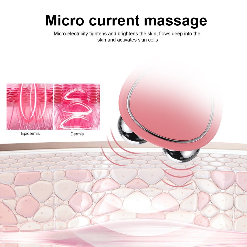 Portable Facial Micro-Current Beauty Instrument with Double Roller Massager