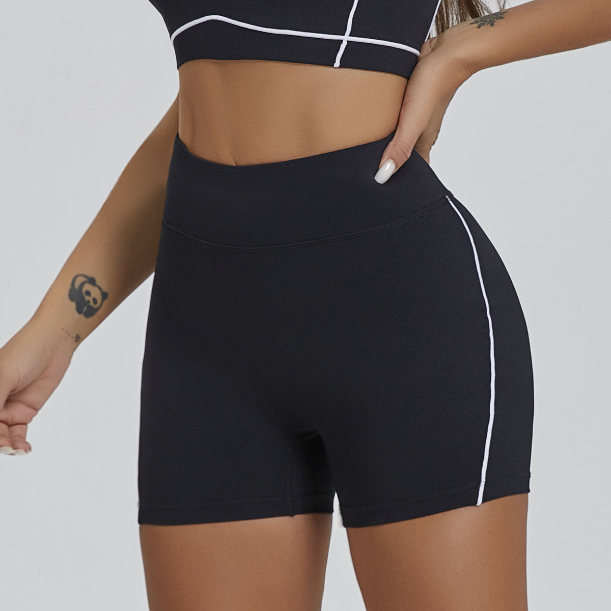 Nude Feel High Elastic Sports Contrast Color Yoga Suit