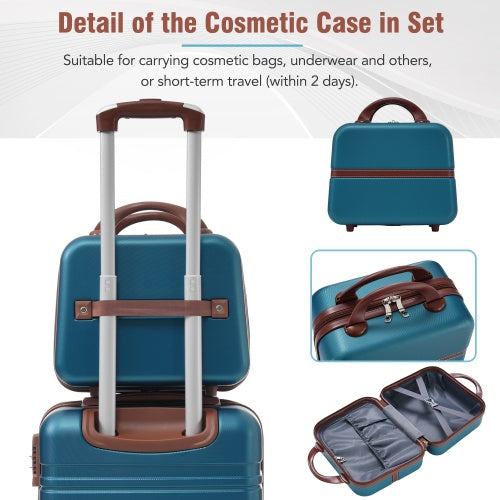 Hard Shell Luggage Sets – 4 Pieces (20" + 24" + 28" + Cosmetic Case) Spinner Suitcase with TSA Lock