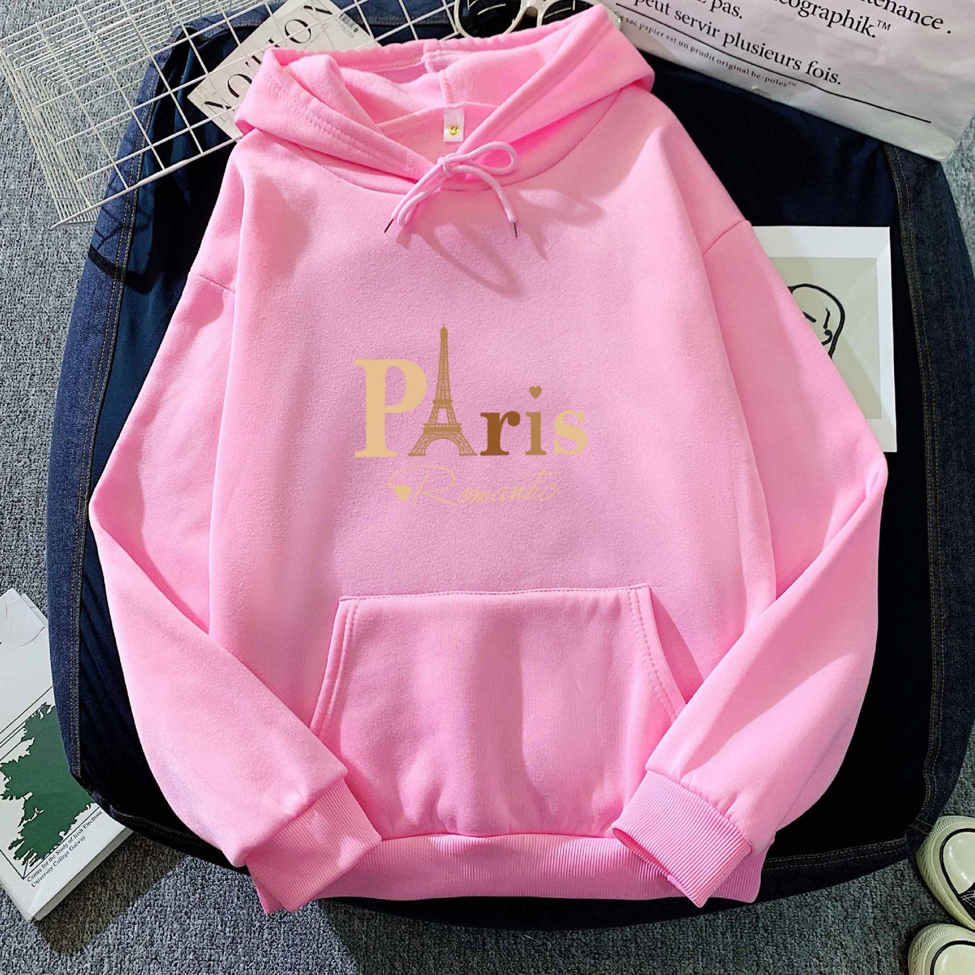 Letter Printed Hoodie – Unisex Couple’s Pullover