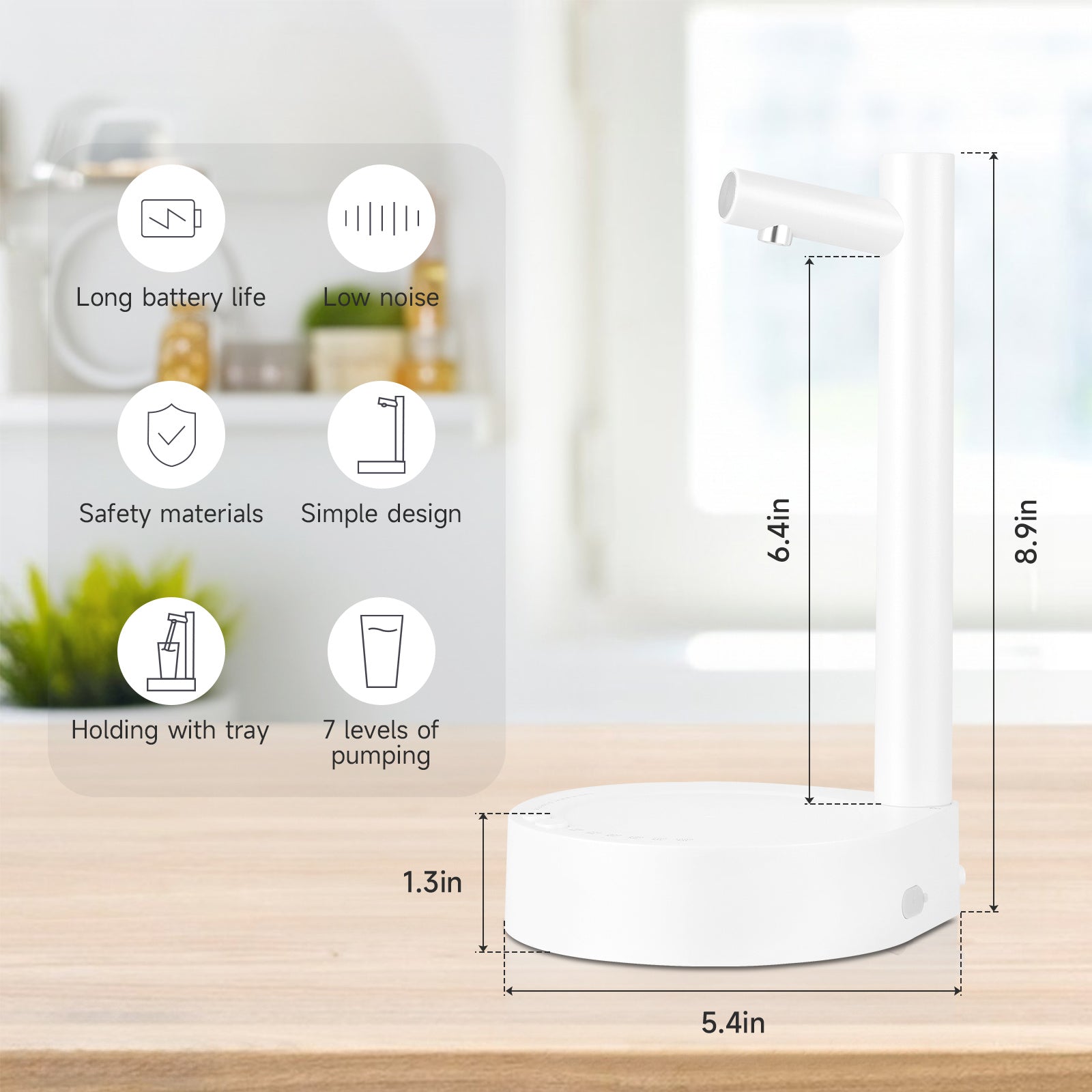 Smart Wireless Electric Desktop Water Pump – Adjustable & Portable Dispenser