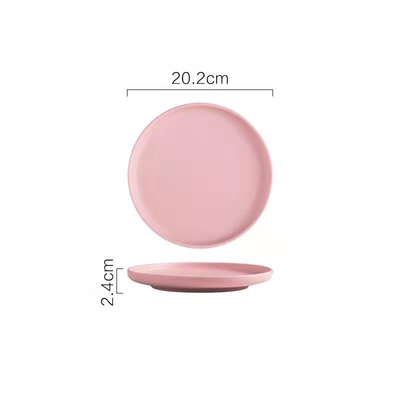Nordic-Style Porcelain Tableware – Minimalist Solid Color Plates