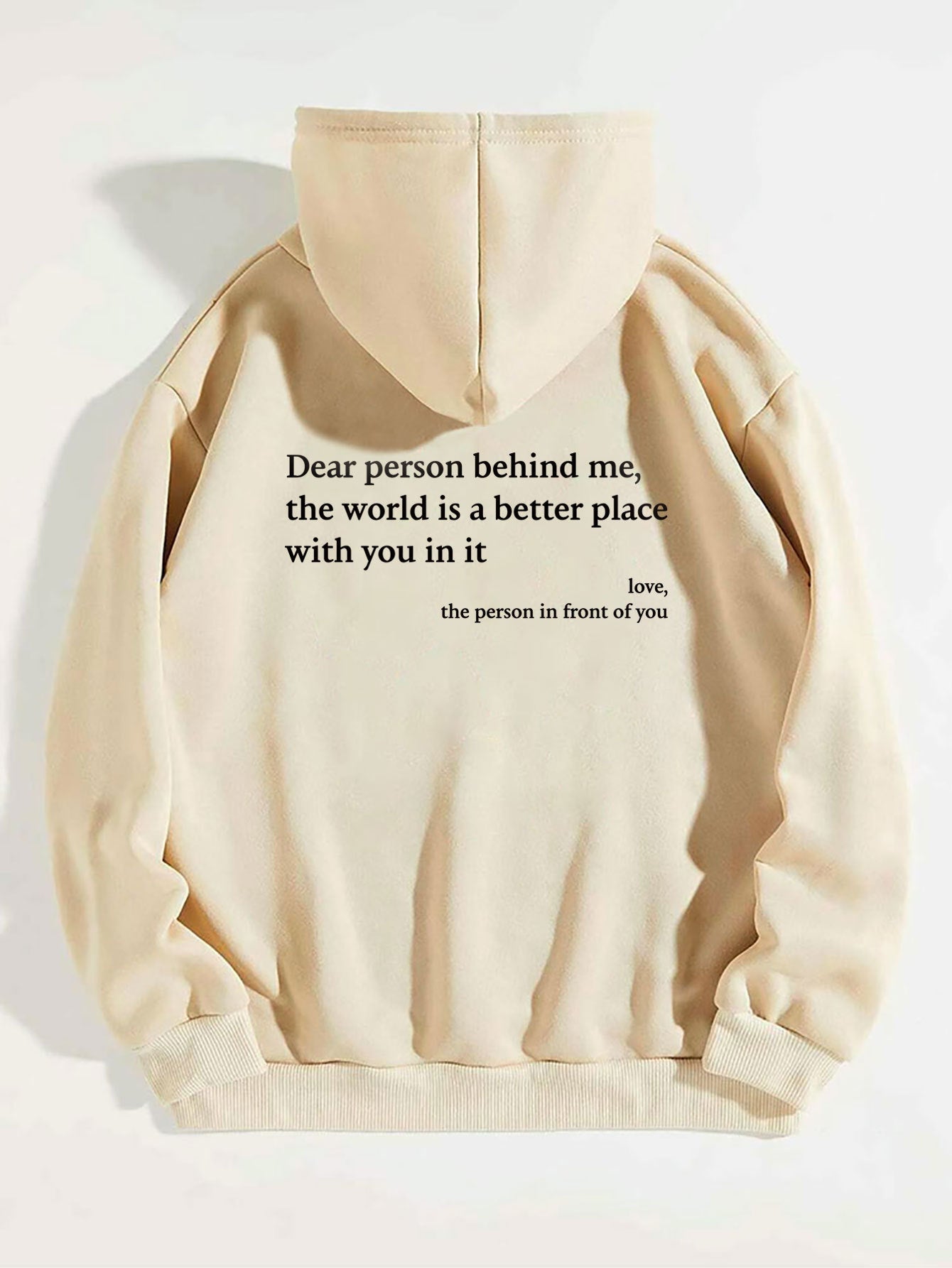 Women's Plush Letter Printed Hoodie – Trendy Unisex Pullover