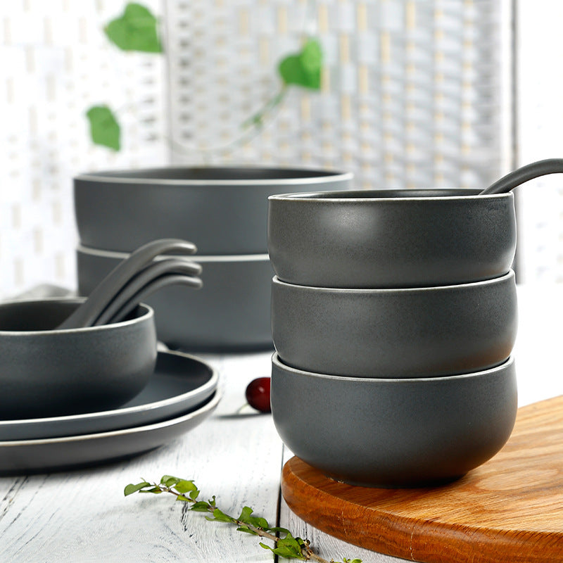 Simple Ceramic Tableware – Striped Underglaze Plates &amp; Bowls
