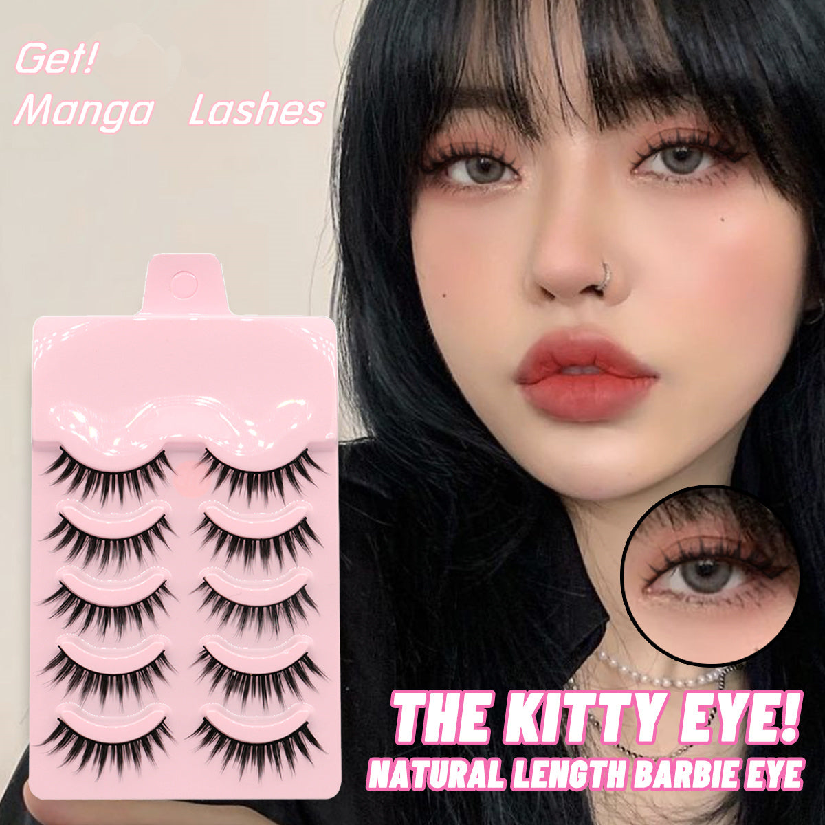 5 Pairs Manga Lashes – Anime Cosplay Natural Wispy False Eyelashes