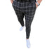 Men's Fashion Plaid Casual Tapered Trousers